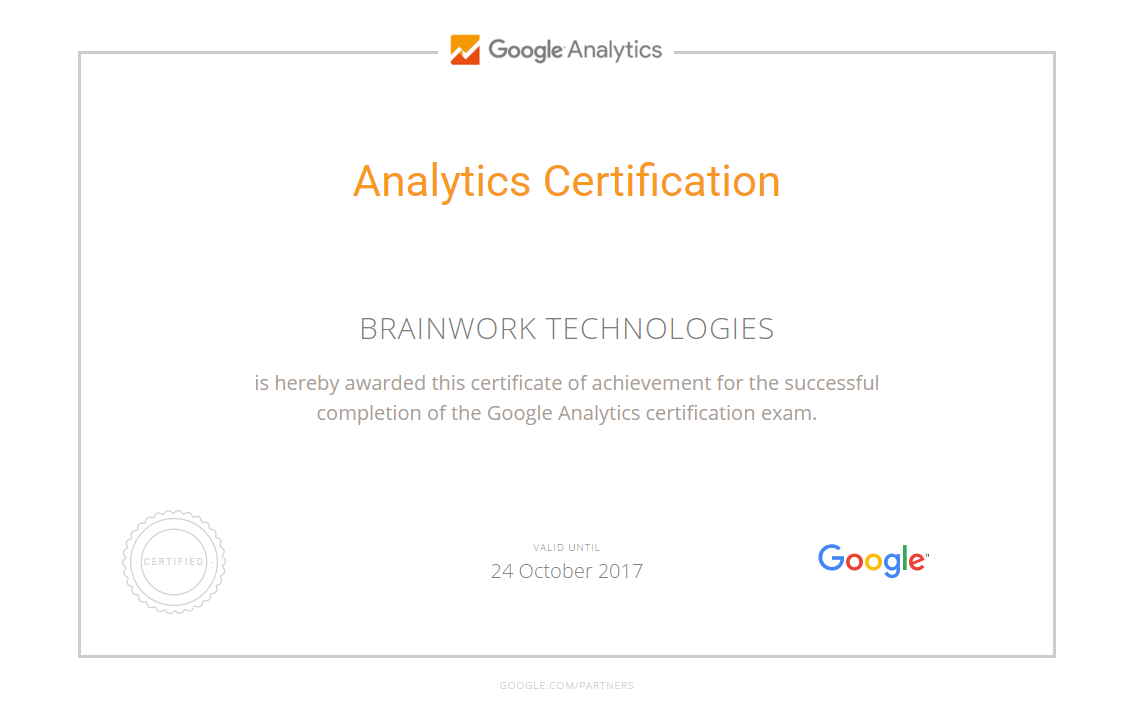 Google Analytics Certified Parter